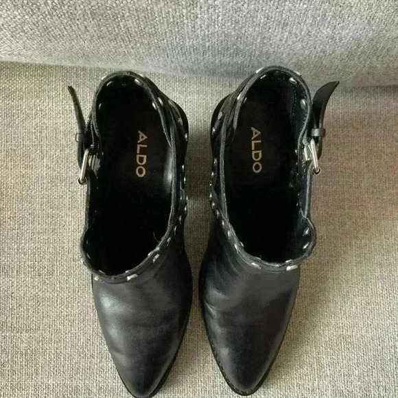 Aldo  | Eraodia black leather studded ankle boots - Picture 6 of 6